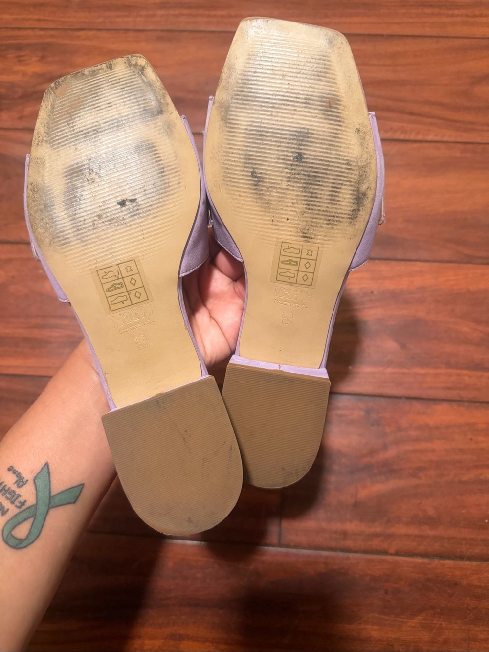 Anthropologie Lavender Buckle Slide Mules - Picture 9 of 10